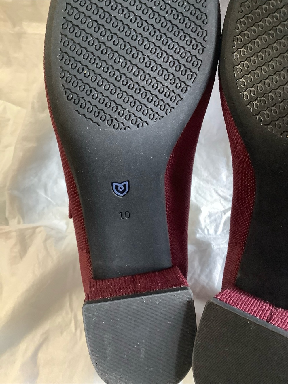 Rothy’s The Mary Jane Heel Women's Size 10 Burgundy Knit Block Heel Pumps - Picture 8 of 16